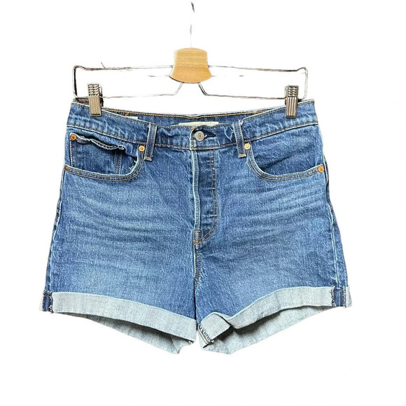 Levi's Wedgie‎ Fit High Rise Denim Shorts Size 30 - Picture 2 of 11